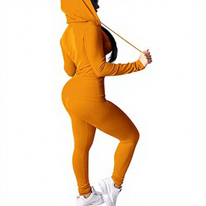 Women's Winter Hooded Track Suit for Jogging Gym & Yoga-2 1 Design Polyester/Cotton Four-Way Stretch Breathable Fleece Thickness - Product Image 4