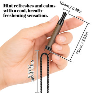 Kalmerende stressverminderende aromatherapie houten roestvrijstalen stop-roken stick rookloze inhalator gearomatiseerd luchtapparaat - Product Image 3