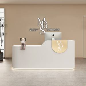 Petit bureau de réception Salon de coiffure Mobilier de salon de beauté Comptoir en bois massif Service de réception - Product Image 3