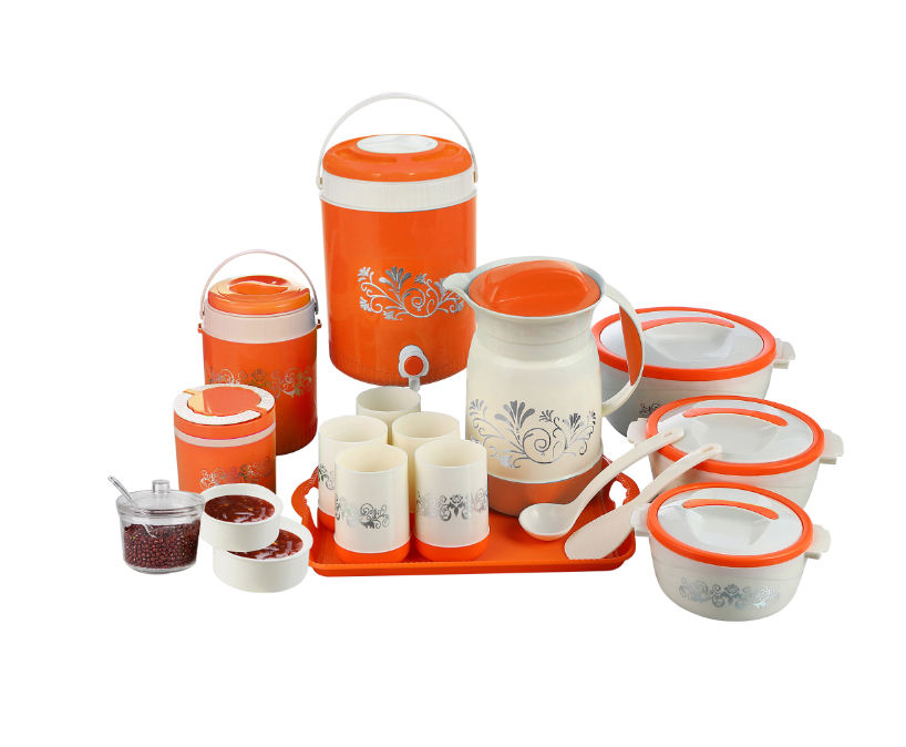 Insulated Bucket Casserole - 18pcs Family Set Plastic Jug