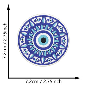 Atacado: Emblemas Bordados Termocolantes de Alta Qualidade com Olho Grego, Mão de Hamsá e Mandala para Jaquetas, Bolsas e Roupas - Product Image 6