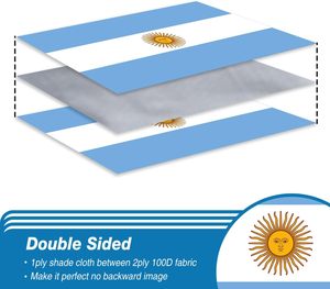 Bandiera <span class=keywords><strong>Argentina</strong></span> 3x5 FT per Esterni, Doppia Faccia, Poliestere a 3 Strati, Occhielli in Ottone, Decorazione Domestica, Cuciture a 4 File - Product Image 2