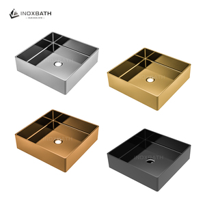 Lavabo carré moderne en acier inoxydable pour comptoir, idéal pour la vente en gros - Product Image 1