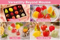 Moule en silicone à 15 cavités pour gâteaux mousse aux fruits (fraise, mangue, framboise), chocolat et bougies d'aromathérapie