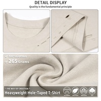 T-shirt à manches courtes en coton 100% avec impression personnalisée, style décontracté, 260g, impression sérigraphique, design vierge