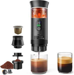 Cafetera Espresso Portátil con Batería para Viajes, 20 Bares, Mini Cafetera Espresso para Auto, 3 en 1, Autocalentable, Eléctrica - Product Image 1