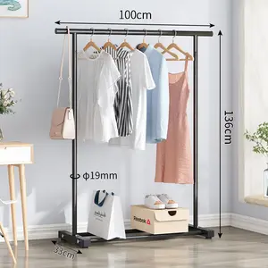 JOY's best-selling home clothes and coat hanger Rack living room bedroom clothes storage movable thick metal hangers