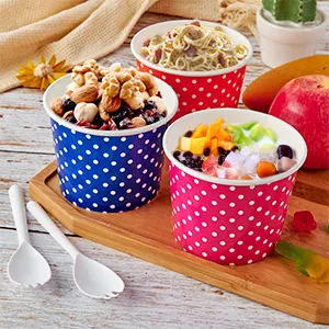 Personalized Customized Printing Waterproof Coating 8oz 12oz Disposable Soup Bowl Ice Cream Paper Cup