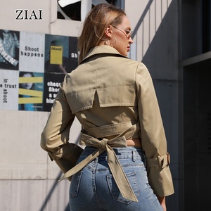 Nuovo <span class=keywords><strong>Trench</strong></span> Short di alta moda da <span class=keywords><strong>donna</strong></span> impermeabile in cotone doppio petto <span class=keywords><strong>Trench</strong></span> capospalla di alta qualità - Product Image 3