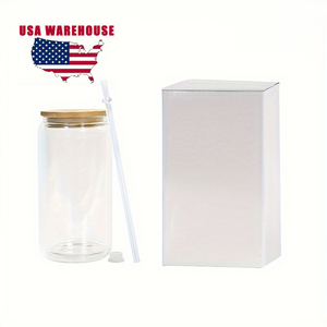 Usa 16oz Snow Globe Cup Glass Can Pre-Drilled Custom 12/16/20oz Double Walled Sublimation Christmas Snow Globe Tumbler With Hole