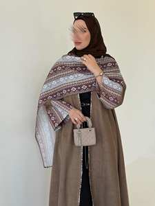 Abaya a Maniche Larghe con Design a Blocchi di Colore, Abbigliamento Islamico Premium Traspirante <span class=keywords><strong>per</strong></span> Donne Musulmane, Modesto <span class=keywords><strong>per</strong></span> Matrimoni, Autunno Primavera - Product Image 2