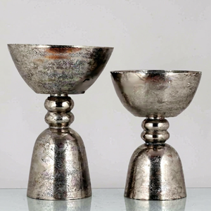 Juego de Jarrones de Flores de Aluminio y Níquel Antiguo, Diseño Rústico Clásico Costero, Alta Calidad, Resistente al Óxido, Centro de Mesa Moderno, Hecho a Mano - Product Image 1