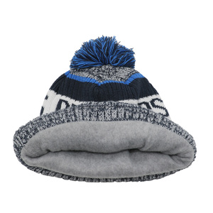 Fashionable Design Warm Winter <b>Hats</b> Warm Fleece 100% Acrylic Knitted <b>Hat</b> With Custom Embroidery Logo Unisex <b>Pompom</b> Beanies - Product Image 3