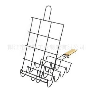 Pinzas Plegables para Maíz, de Acero para Parrilla, con Mango de Madera, Herramienta Multifuncional para Asar al Aire Libre, 52.5x18x5cm - Product Image 2