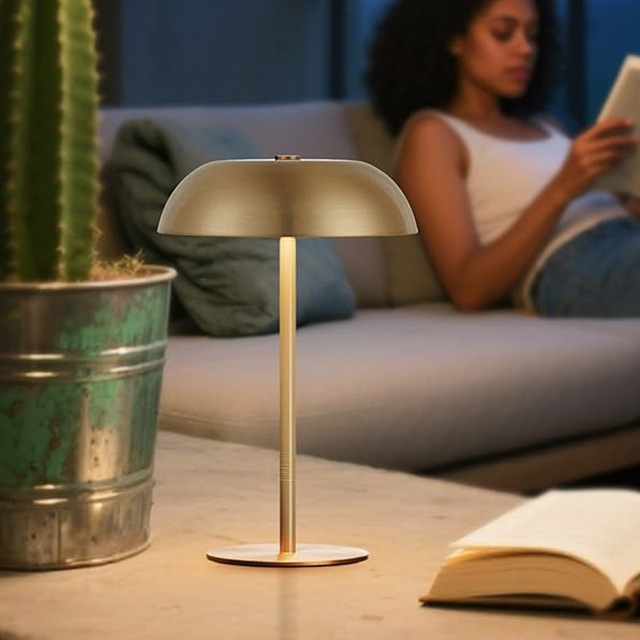 Customized High Quality Portable USB LED Mushroom Cordless Simple Flexible Table Lamp Battery Powered Rechargeable Wireless Desk