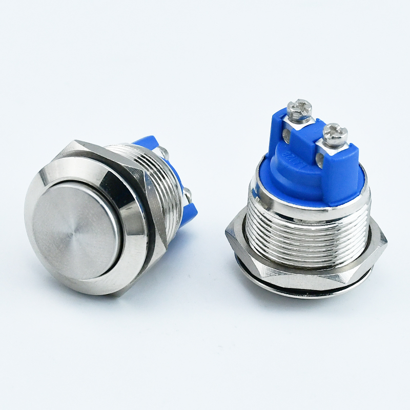 16MM 19MM 22MM Stainless Steel/Copper Round Momentary <strong>Push</strong> <strong>Button</strong> <strong>Switch</strong> 250V <strong>5A</strong> with Screw Terminal IP65 for Home Appliance