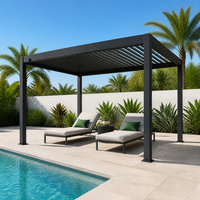 Pergola en aluminium pour extérieur, toit à lamelles résistant aux intempéries, résistant au vent, gazebo de jardin en aluminium, pavillon de bord de mer