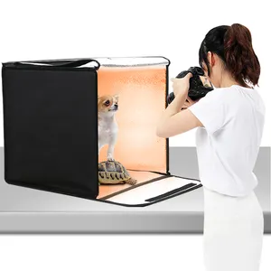 Fotoconic 2 색 라이트 박스 조광기 스튜디오 키트 접이식 큰 촬영 텐트 사진 라이트 박스 led 빛, 배경