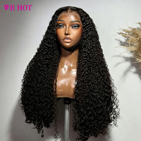 Perruque sans colle en cheveux humains bouclés naturels birmans, densité 250 %, cheveux vierges bruts 15A, avec fermeture en dentelle HD 13x4, vente en gros