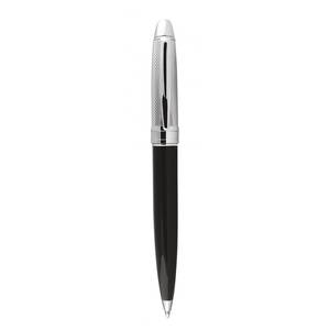 Stylo promotionnel personnalisable, corps en métal chromé noir avec pointe en plastique de 0,5 mm, stylo à bille original avec logo personnalisé - Product Image 3