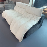 Canapé paresseux de style nordique, canapé de sol ergonomique, sectionnel modulaire rembourré et doux avec base contrastante pour la maison, le bureau et la chambre