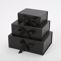 Premium Benutzerdefiniertes Logo Luxuriöse Große Matte Starre Papier-Karton Schwarze Faltbare Leere Magnetverschluss Geschenkbox Verpackung