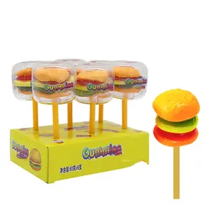 Büyük burger şeker QQ kauçuk yumuşak şeker çocuk aperatif şeker 60g/lolipop