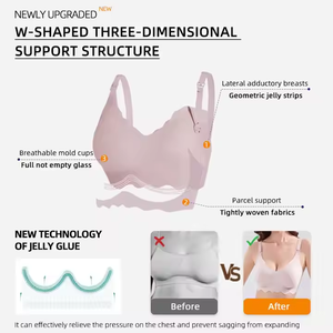 Soutien-gorge d'allaitement ouvert sur le devant sans couture pour femmes enceintes soutien-gorge d'allaitement anti-affaissement pour bébés avec <span class=keywords><strong>de</strong></span> grands bustes pratique - Product Image 4
