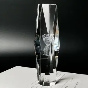 Crystal Clear's 명예 3D 레이저 조각 스포츠 트로피가 있는 유리 무료 샘플, 빈 K9 크리스탈 트로피 상
