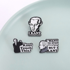 Épingles en émail modernes antiques mettant en vedette le célèbre philosophe <span class=keywords><strong>Kant</strong></span> citation <span class=keywords><strong>de</strong></span> <span class=keywords><strong>philosophie</strong></span> classique "I <span class=keywords><strong>Kant</strong></span> comprendre" pour broche décor revers - Product Image 2