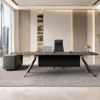 Bureau de direction moderne en forme de L avec armoire de rangement, table de bureau pour PDG et directeur, mobilier de bureau commercial personnalisé en acier XIMI-03