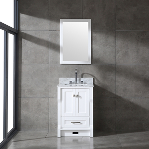 Meuble-lavabo de salle de bain haut de gamme de 24 pouces avec vasque en céramique et caractéristiques résistantes à l'eau - Product Image 1