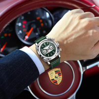 Montre à quartz Poedagar 838, bracelet en cuir de luxe, carrée, multifonctionnelle, chronographe, lumineuse, étanche