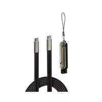 Câble de charge rapide USB-C vers USB-C 240W avec blindage en nylon tressé et support de rangement portable compatible avec iOS