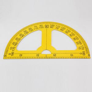 Demonstración de transportador geométrico con un transportador de madera grande para profesores de matemáticas, para medir y dibujar planos de forma intuitiva. - Product Image 3