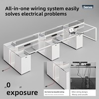 Poste de travail en open space avec cloison, bureau informatique pour 4 personnes pour le bureau