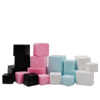 Venta al por Mayor de Frascos Cuadrados de Plástico PP Negro Mate y Rosa de 5g-50g para Esmalte de Uñas en Gel, Cosméticos y Pestañas Postizas