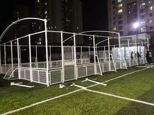 <span class=keywords><strong>Cage</strong></span> <span class=keywords><strong>de</strong></span> football intérieure/extérieure à six côtés personnalisable, gazon artificiel clôturé, gazon collé, toit avec ruban adhésif - Product Image 4