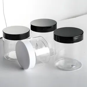 50Ml 150Ml 180Ml 200Ml 250Ml 400Ml 500Ml 1000Ml Cosmetische Ronde Lotionpot Doorzichtige Plastic Crèmepot Voor Huisdieren Met Plastic Deksel