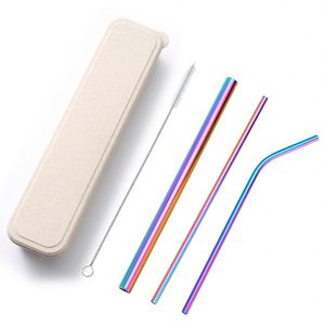 Portable Stainless Steel 304 Travel <b>Metal</b> <b>Straw</b> Set with Case Factory Price Bar Accessories - Product Image 2