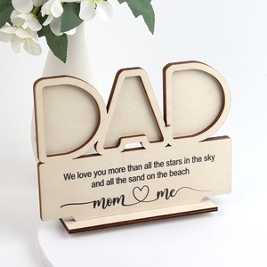 Regalos para el Día del Padre, 2023, marco de fotos con forma de fluorescente para papá, adornos de madera personalizados para padre y madre - Product Image 2