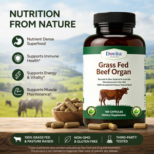 Cápsulas de Órganos de Res Liofilizados de Marca Privada, de Nueva Zelanda, Criados en Pasto y Alimentados con Pasto, Mezcla de Hígado, Corazón, Riñón, Linfático, Páncreas - Product Image 1