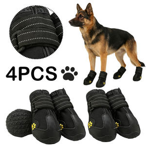 Protège-pattes pour chien en gros, bottes de neige imperméables pour chien avec lacets, bandes réfléchissantes, semelle robuste antidérapante - Product Image 4