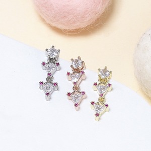 Geometric <b>Stud</b> Earrings Gold <b>Silver</b> Rose Gold Claw Setting Zircon Everyday Wear - Product Image 2