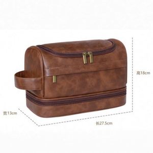 Premium Pu Leather Toiletry Bag With <b>Hook</b> Waterproof Travel Organizer for Men & Women - Perfect Promotional Gift - Product Image 3