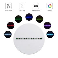 7 16 couleurs support de lumière LED base de lampe 3D Illusion Anime acrylique lampe à LED base de veilleuse avec câble USB et télécommande
