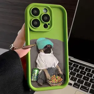 New design Cartoon Cute fun puppy Phone Case For iPhone15 Pro Max 14 13 12 11 All-inclusive supple Shockproof Protection Cover