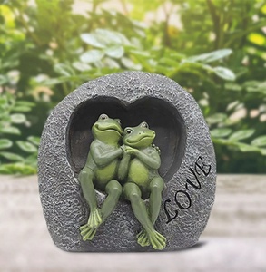 Trang Trí Ngoài Trời Đồ Trang Trí Sân Vườn Cổ Tích Ếch Ngồi Trên Đá Điêu Khắc Tượng Vườn Ếch - Product Image 2