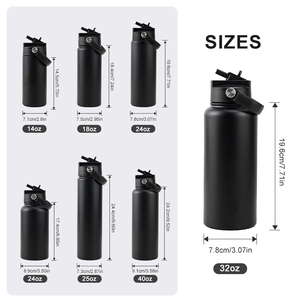 Bouteille d'eau isotherme à double paroi en acier inoxydable de 32 oz (1000 ml) pour le voyage, gourde personnalisable sans BPA pour le sport - Product Image 2