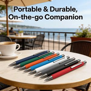 23 Bolígrafos Personalizados Color Naranja con Punta de 1.0 mm, Recubrimiento de Goma Suave al Tacto, Bajo MOQ, Bolígrafo Promocional con Logotipo - Product Image 3